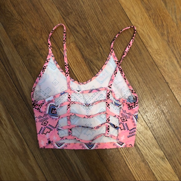 Charlotte Russe | Pink Tribal Open Back Crop Top S - Picture 3 of 3